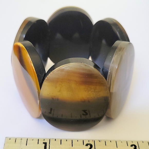 SALE! NEW! Natural Genuine Buffalo Horn Bracelet-Stretch-One Size Fits Most - Picture 10 of 15